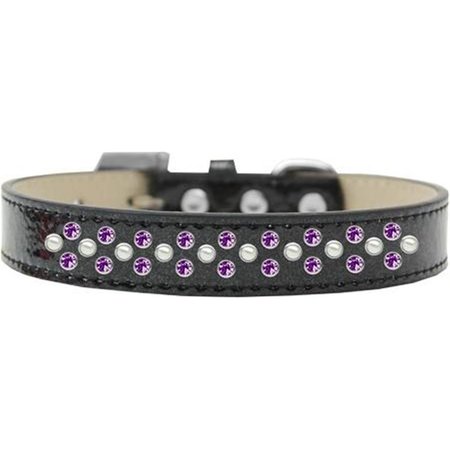 UNCONDITIONAL LOVE Sprinkles Ice Cream Pearl & Purple Crystals Dog CollarBlack Size 14 UN797375
